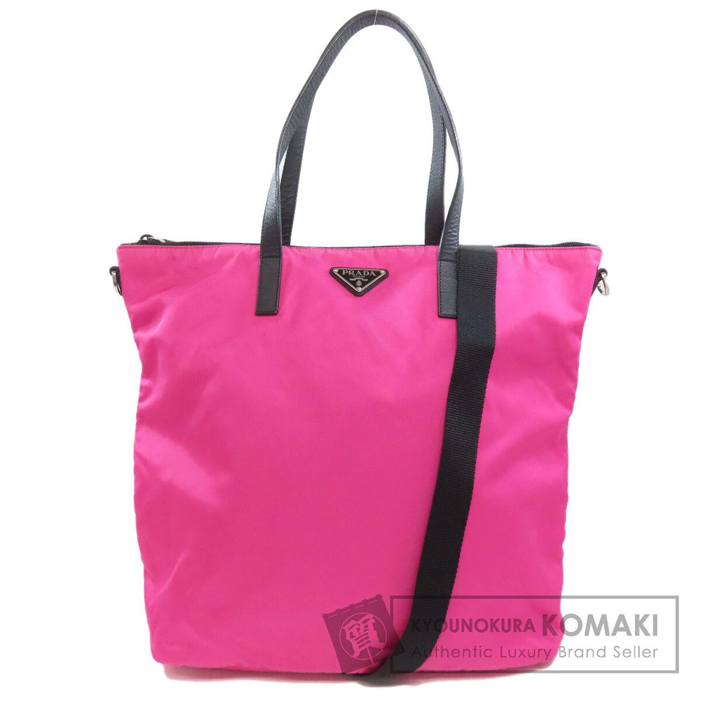 Prada Tessuto tote bag leather Pink